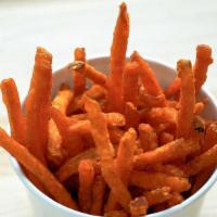 Sweet Potato Fries · Medium-cut flash fried & tossed. chipotle cinnamon sugar blend