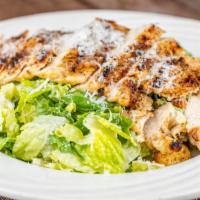 Caesar Salad With Grilled Chicken · Romaine lettuce with grilled chicken in a creamy Caesar dressing with shaved parmesan cheese...