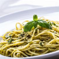 Fresh Pesto Alla Genovese · Choose from penne pasta or capellini pasta sautéed with extra virgin olive oil, fresh basil,...