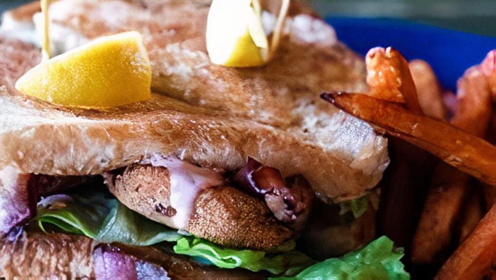 Cherry Creek Blt · A new twist on a classic favorite. Fried green tomatoes, applewood bacon and lettuce, double stacked on Texas toast with a tangy sauce.