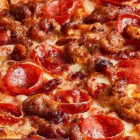 Meat-A-Poolaza Pizza · All natural sausage, cupped crispy pepperoni, & Bacon. Meat-A-Poolaza Pizza.
.