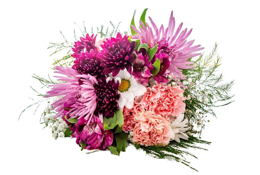 Seasonal Wrapped Bouquet · Seasonal variety of greenery and flowers wrapped in a bouquet sleeve and ready to drop in a vase.