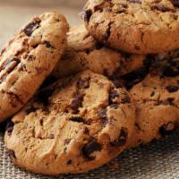 Chocolate Chip Cookies · Side of chocolate chip cookies.