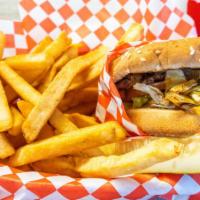 #9 Teriyaki Burger With Fries And 20 Oz. Soda · A special combo that includes a teriyaki burger, fries, and either a medium or large soft dr...