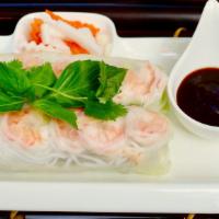 Spring-Rolls With Shrimps (2 Rolls) · Rice papers, vermicelli, steamed shrimps, basils, lettuce, Vietnamese pickles, served with p...