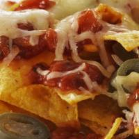 Cheese Nachos · Comes with pickled jalapeños.