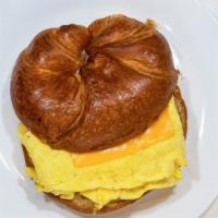Breakfast Sandwich · 2 Free range eggs scrambled with cheese and a choice of bread and cheese (21 grain, Bagel, C...
