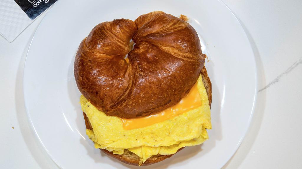 Breakfast Sandwich · 2 Free range eggs scrambled with cheese and a choice of bread and cheese (21 grain, Bagel, Croissant, White toast)