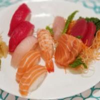 Sushi & Sashimi Combo · Assorted five sashimi and six sushi.

Consuming raw or undercooked meats, seafood, shellfish...