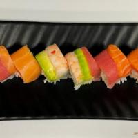Rainbow Roll · Tuna, Salmon, Yellowtail, Snow Crab, Avocado, Cucumber