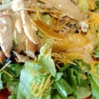 1/2 Southwest Chicken Salad (Gf) · Chopped romaine, mixed greens, chicken breast, black bean corn salsa, avocado, Wisconsin mil...