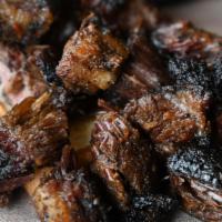 Burnt Ends Plate · Tender slow-smoked burn ends packed with flavor from Iron Rail's house rub. Served with hand...