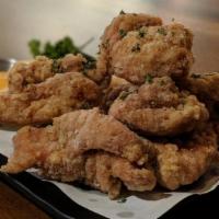Chicken Karaage · Deep fried crispy chicken thigh with spicy mayo.