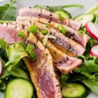 Chef Salad · VA smoked ham, fresh sliced turkey, roast beef, and swiss cheese on a bed of garden veggies ...