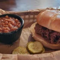 Beef Brisket Sandwich · Melt in your mouth hickory smoked beef brisket, served on a toasted bun. A boyd's favorite.