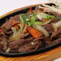 Bulgogi · Korean dish of thinly sliced beef marinated with sweet and savoy soy.