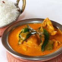 Chicken Curry · Gluten free. Chicken cooked with onion, tomato and spices.