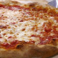 That'S Just Cheesy Pizza · Tomato Sauce, Mozzarella, Provolone, Romano.