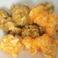 Chicago Popcorn · A blend of cheddar cheese and golden buttery caramel. Mix the rich savory cheese and golden ...