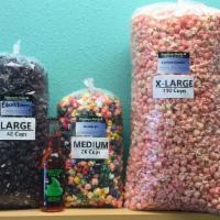 Blackberry Popcorn · Candy-coated popcorn with blackberry flavor and black color.