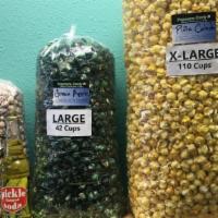 Green Apple Popcorn · Candy-coated popcorn with green apple flavor and green color.