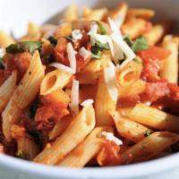 Traditional Tomato Basil · Penne with fresh tomatoes, basil, garlic & extra virgin olive oil topped with parmesan cheese