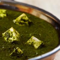 Palak Paneer · Gluten free. Indian cheese and spinach. Vegetarian.

Served with rice.