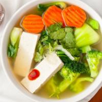 Vegetarian Pho · With tofu, carrot, broccoli, baby bok choy.