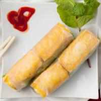 Vegetarian Spring Rolls (2 Rolls) · Tofu, vermicelli noodles, bean sprouts, mint, and lettuce rolled in a thin rice paper. Serve...