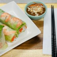 Fresh Spring Rolls (2 Pieces) / Gỏi Cuốn · Salad rolls with shrimp, pork ham, lettuce, bean sprout, rice noodles served with peanut sau...