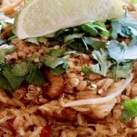 Thai Basil Fried Rice ♨️ · Spicy fried rice with egg, bean sprouts, bell pepper, carrots, Thai basil. Topped with cilan...