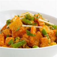 Mix Veg · Assorted vegetables prepared in Indian gravy. Come with Rice