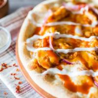 Buffalo Chicken (10 Inch) · Mozzarella, buffalo chicken, red onions, cheddar cheese, finished with buffalo sauce and ran...