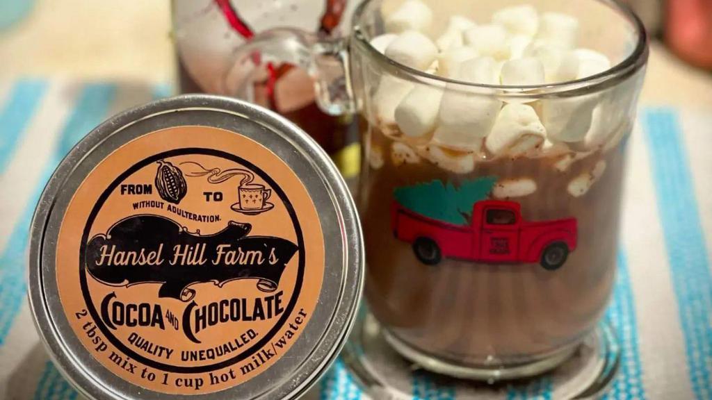 Locally Roasted And Ground Hot Cocoa Powder · Organic, all natural, and roasted directly on the farm.  Ground hot cocoa powder is delicately blended with organic sugar and contains nibs of cocoa.