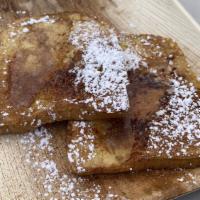 French Toast · in an egg batter with Nutmeg, Cinnamon, Vanilla and Cream.