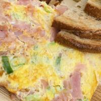 Ham, Scallion, & Gruyère Omelette · Ham scallions gruyere cheese