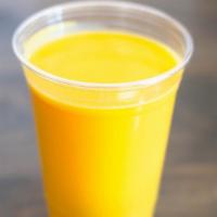 Mango Twist · Sweet and spicy mango blended. It comes with mango pearls & honey boba.