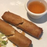 Crispy Spring Rolls (2) / Chả Giò · Two deep fried rolls filled with a mixture of grounded shrimps, pork, chicken, clear rice no...