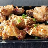 Crispy Steamed Wings Fish Sauces · Five chicken wings seasoned and steamed, and then baked to golden crispy with Hap's special ...