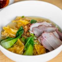 Wonton Noodle Soup With Bbq Char Sui Pork · Four shrimp pork wontons made fresh to-order with egg noodle, char sui pork and authentic Ho...