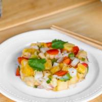 Pineapple Salad · A sweet and tangy festival salad with pineapple, jicama, bell peppers, green onion, cilantro...