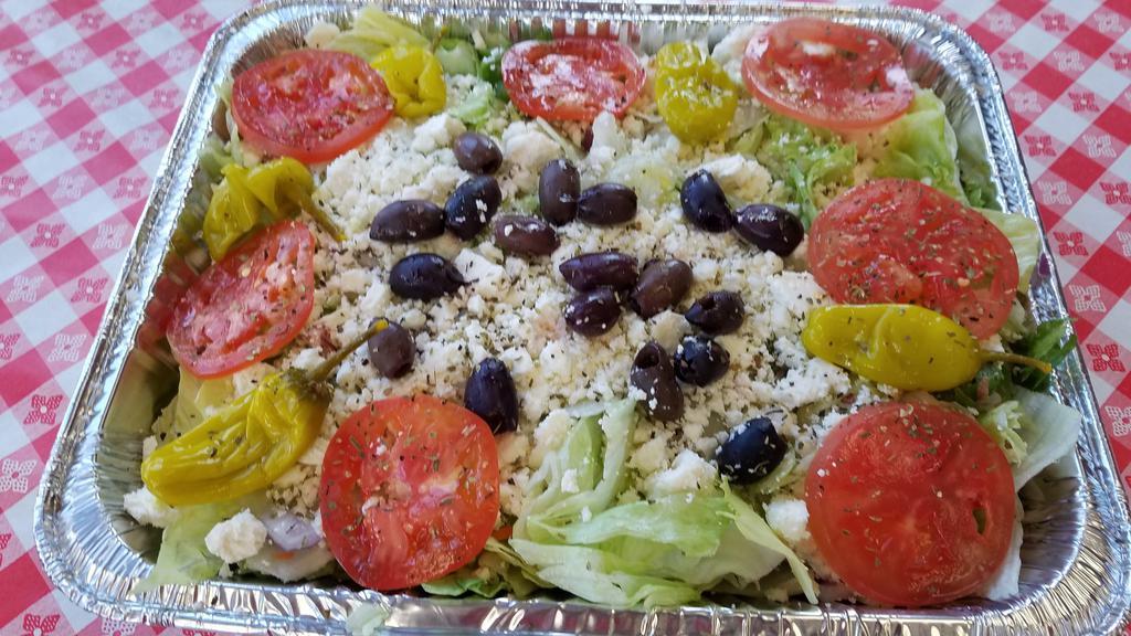 Greek Salad- Bulk · Feeds around 7 people with choice of Dressing.
