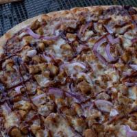 Small Bbq Chicken Pizza · BBQ sauce, breaded chicken, and red onions