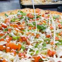 Large Blt Pizza · Bacon, lettuce, tomato and a ranch dressing drizzle.
