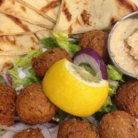 Falafel (Ap) · 8 pieces<br />served with hummus and pita bread