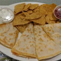 Cheese Quesadilla · Add chicken for an additional charge.