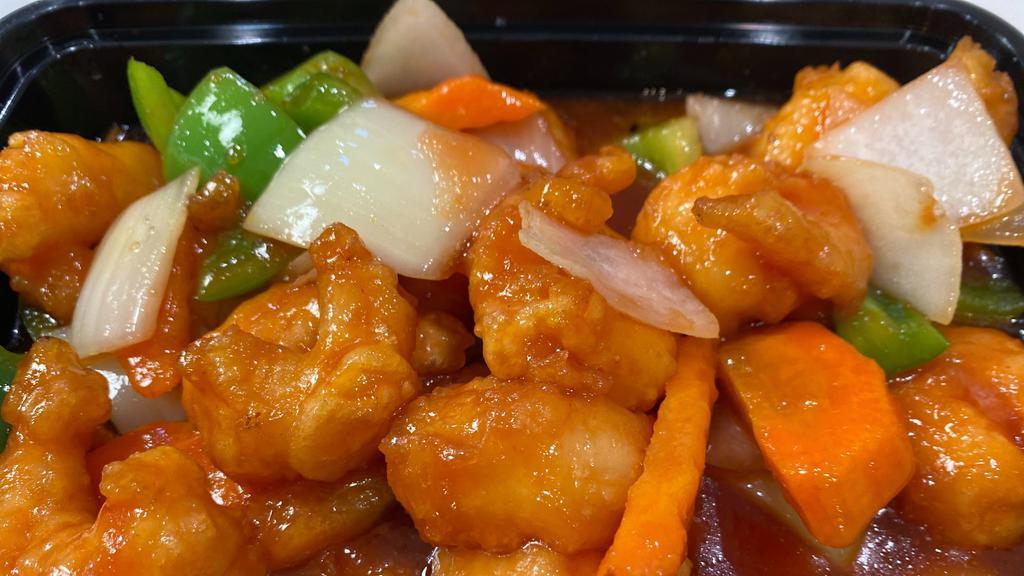 Sweet & Sour Shrimp · Served with side of  steamed rice