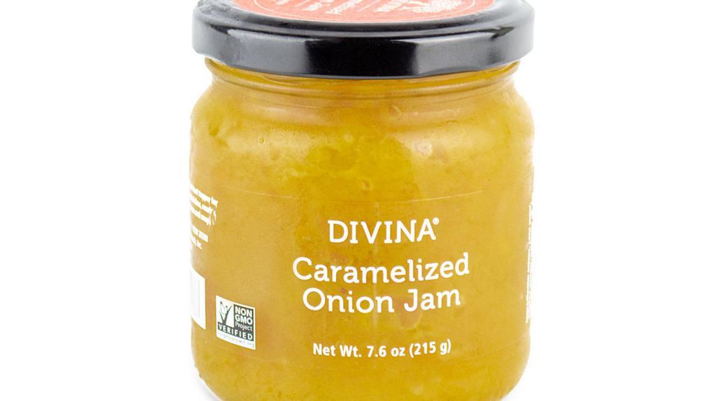 Jam | Caramelized Onion · This is like the French Onion Soup of jams! Sweet and savory, it's wonderful with all types of cheese (Burrata, anyone?) and meats. It will pair beautifully with Rhone red blends and Alsatian whites.