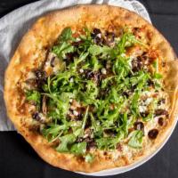 Kennett Pie · Local mushrooms, herb cheese, arugula, caramelized onions, goat cheese.