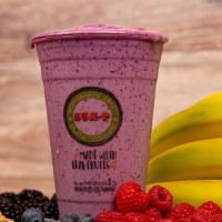 G Shake · Mix-berries, banana, granola, honey, whey protein and milk